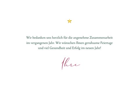 Weihnachtskarte geschäftlich 'Thank you' Tannenzweige 3