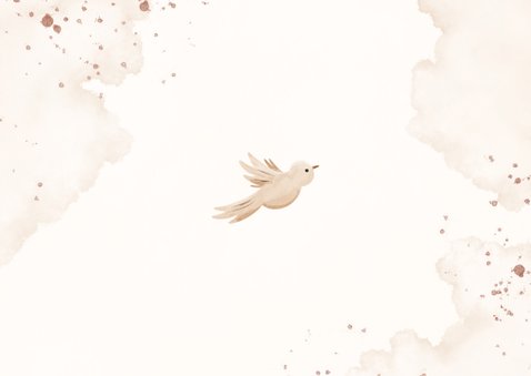 Weihnachtskarte 'Glaube, Hoffnung, Liebe' mit Tauben Rückseite