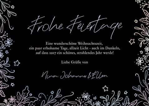 Weihnachtskarte großes Foto Rahmen holografisch 3