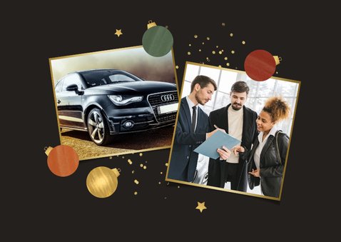 Weihnachtskarte Kunden Foto und Weihnachtskugeln 2