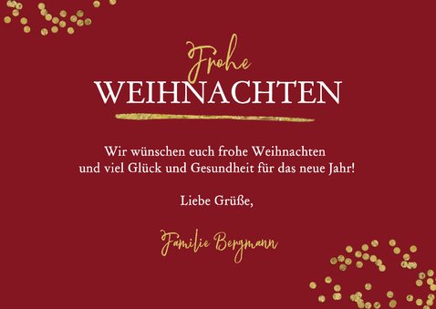 Weihnachtskarte mit drei Fotos, Konfetti und Stern 3