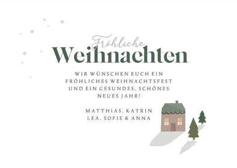 Weihnachtskarte mit Foto und Weihnachtshäusern 3