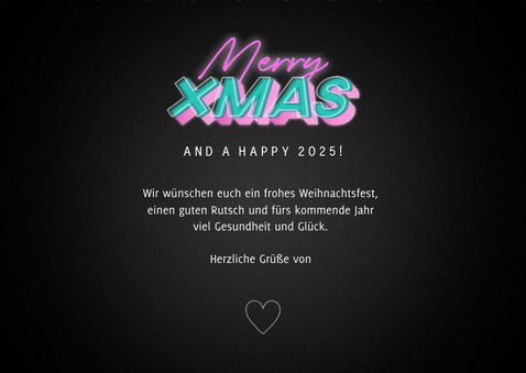 Weihnachtskarte Neonlook 'Merry XMAS' 3