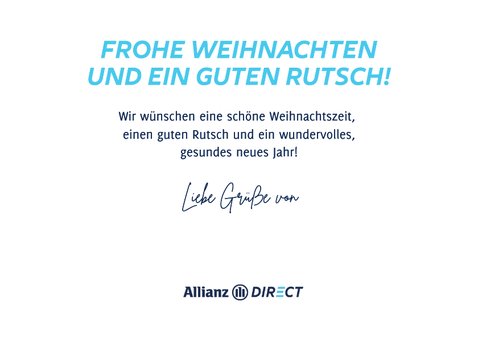 Weihnachtskarte Oldtimer 'Guten Rutsch' Allianz Direct 3