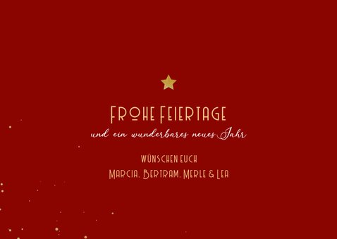 Weihnachtskarte Rottöne mit Fotos und Zweigen 3