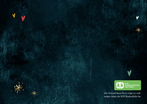 Weihnachtskarte SOS Kinderdörfer Kinderhände mit Kerzen Rückseite