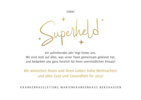 Weihnachtskarte Superheld Dankeschönkarte 3