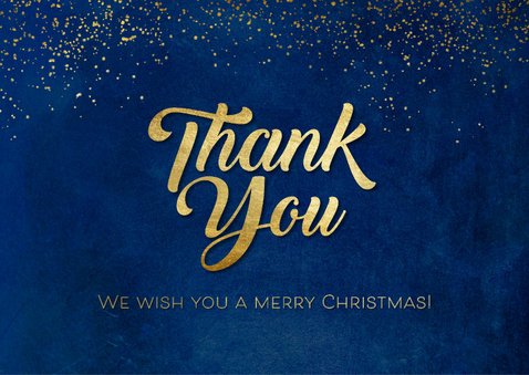 Weihnachtskarte 'Thank You' Goldoptik 2