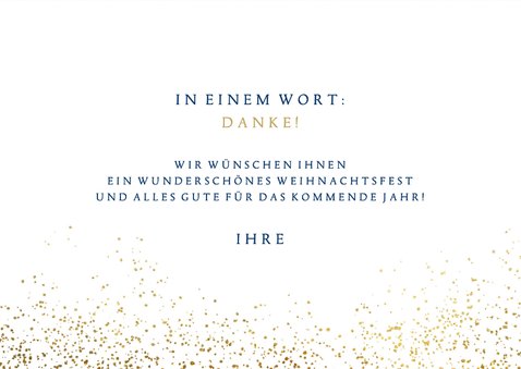 Weihnachtskarte 'Thank You' Goldoptik 3