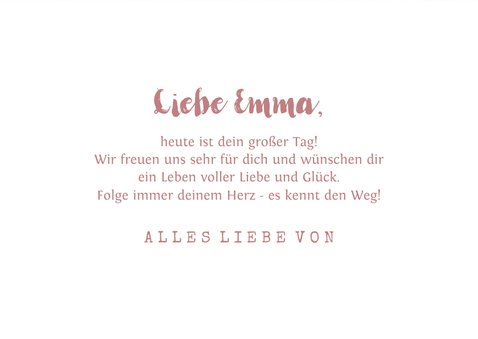 Zur Taufe Glückwunschkarte rosa Zweige 3