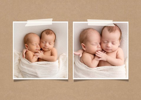 Zwillingskarte zur Geburt Kraftlook & Fotos 2