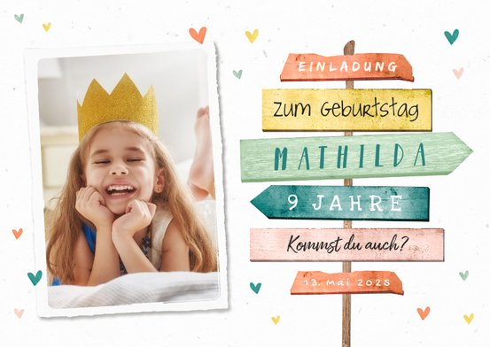 Einladungskarten 11. Geburtstag Send a Smile