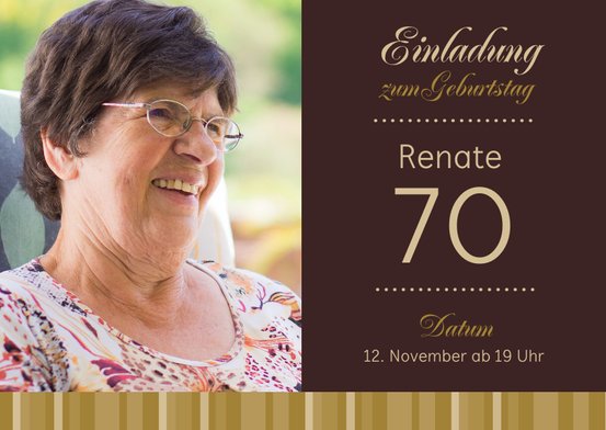 Einladung 70. Geburtstag Selber Machen Einladung zum 70. Geburtstag | Send a Smile