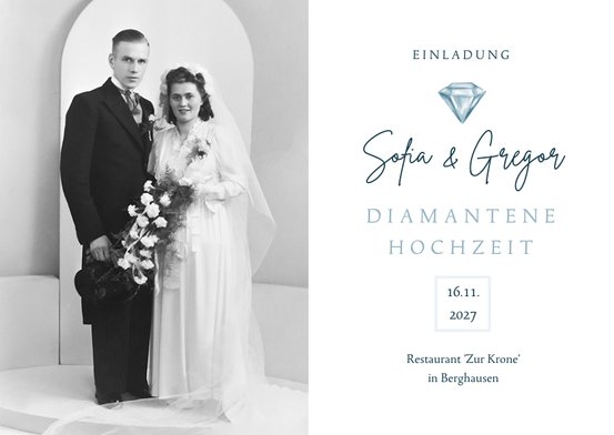 Einladung zur Diamantenen Hochzeit gestalten Send a Smile