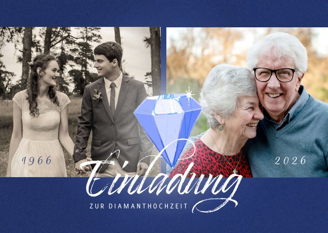 Faszinierend Einladungskarten Diamantene Hochzeit Ebenbild