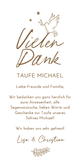 Dankeskarte Taufe Bogen Doodles Fotocollage Rückseite