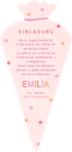 Einschulungskarte rosa Schultüte Foto & Konfetti Rückseite