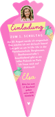 Foto-Einschulungskarte Eis als Schultüte Rückseite