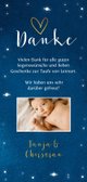 Dankeskarte Taufe Sternenhimmel Fotocollage  Rückseite