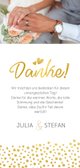 Dankeskarte zur Hochzeit in gold mit Fotocollage Rückseite