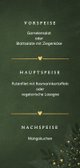 Dunkelgrün Menükarte Botanisch Goldkleckse 3