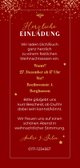 Einladung Weihnachtsessen Goldschrift auf Rot Rückseite