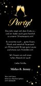 Einladungskarte Silvesterparty VIP-Ticket gold Rückseite