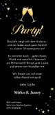 Einladungskarte Silvesterparty VIP-Ticket gold Rückseite