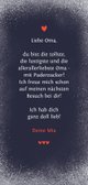 Foto-Grußkarte Oma Spruch Puderzucker Rückseite