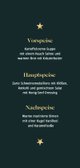 Karte Weihnachtsmenü Schrift in Goldlook Rückseite