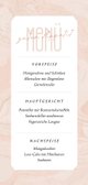 Menükarte Hochzeit Ticket Marmor-Optik Rückseite