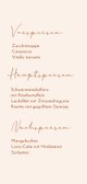 Menükarte Hochzeitsessen elegant mit Linien Rückseite