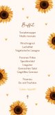 Menükarte Sonnenblumen Kommunion Beige Rückseite