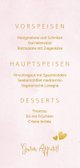 Menükarte Taufe rosa Foto & Goldherzen Rückseite
