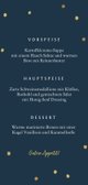 Menükarte zum Weihnachtsessen dunkelblau botanisch Rückseite
