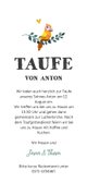 Taufeinladung mit Feder-Blumenkranz und Vogel 3