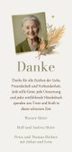 Trauerkarte Danke Trockenblumen Strauß Rückseite