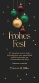 Weihnachtskarte Frohes Fest mit Weihnachtskugeln Rückseite