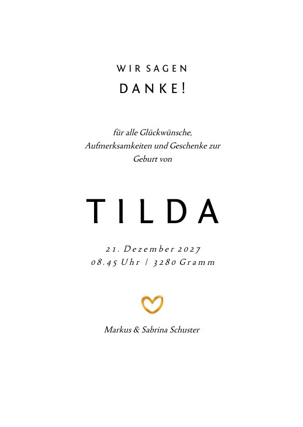 Dankeskarte zur Geburt Foto Akzente in Send a Smile