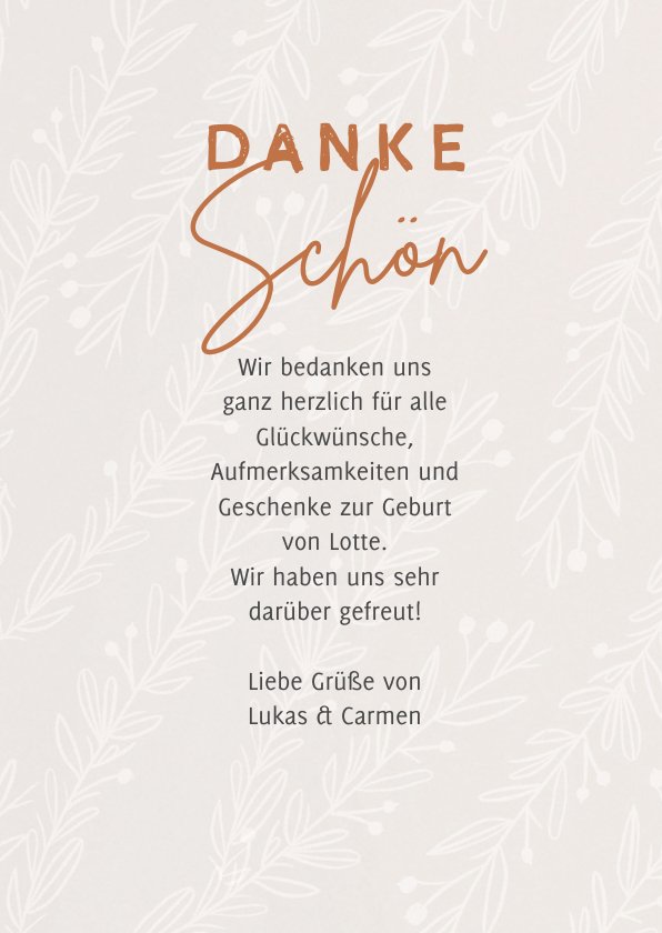 Danksagung Geburt Fotocollage und kleine | Send a Smile
