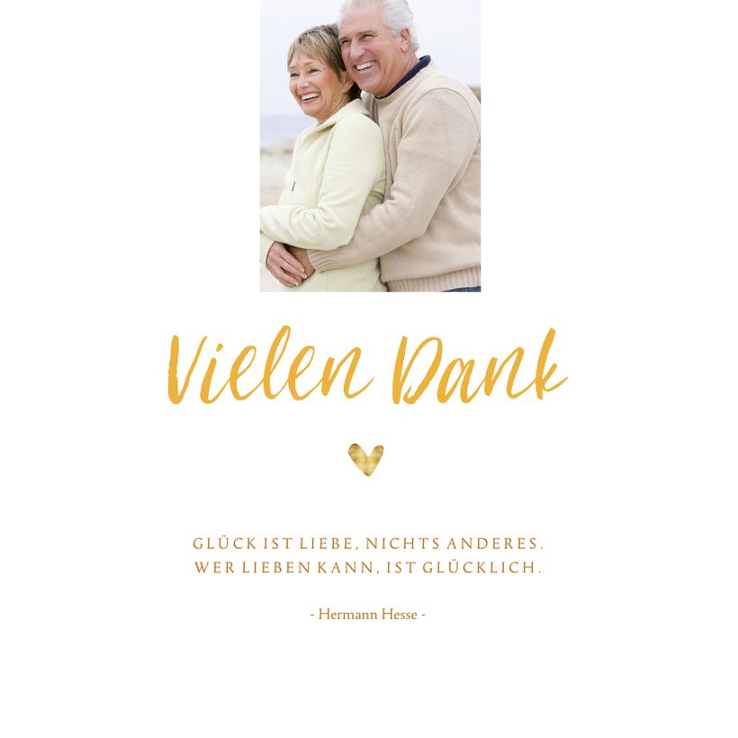 Danksagung Goldene Hochzeit Foto& Herz Send a Smile