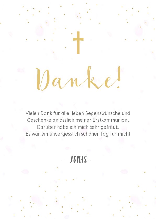 Danksagung zur Kommunion Fotocollage Junge Send a Smile