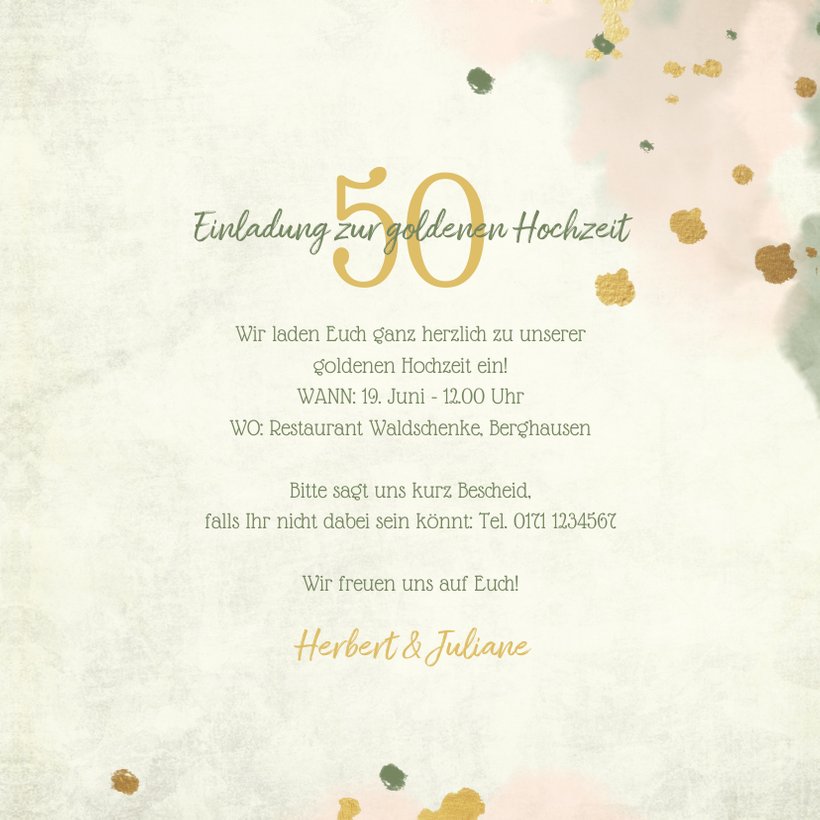 Einladung Goldene Hochzeit Retrolook Foto Send a Smile
