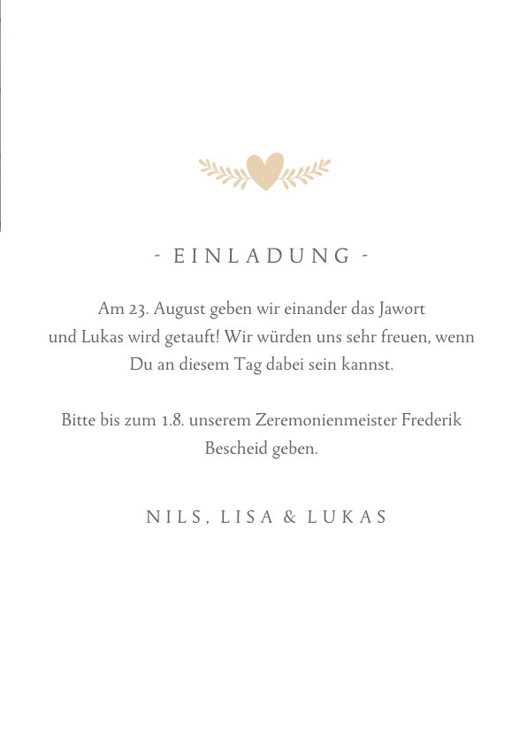 Einladung Hochzeit& Taufe Foto und Datum Send a Smile