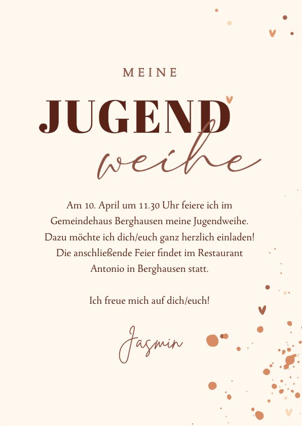 Einladung Zur Jugendweihe Text