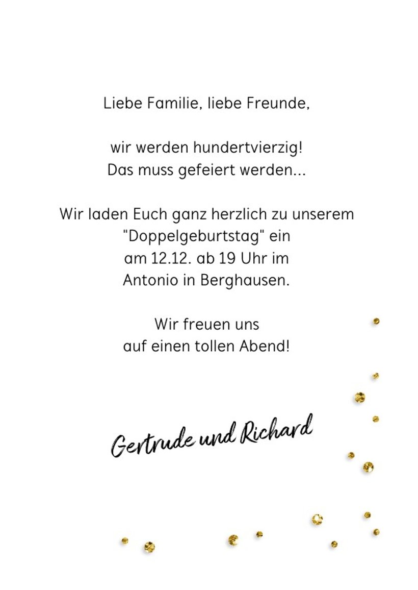 Einladung zum gemeinsamen Geburtstag 140 Send a Smile