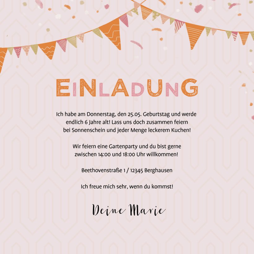 Einladung zum Kindergeburtstag lustige Send a Smile