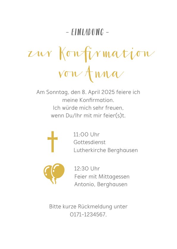 Einladung zur Konfirmation Fotocollage mit Send a Smile