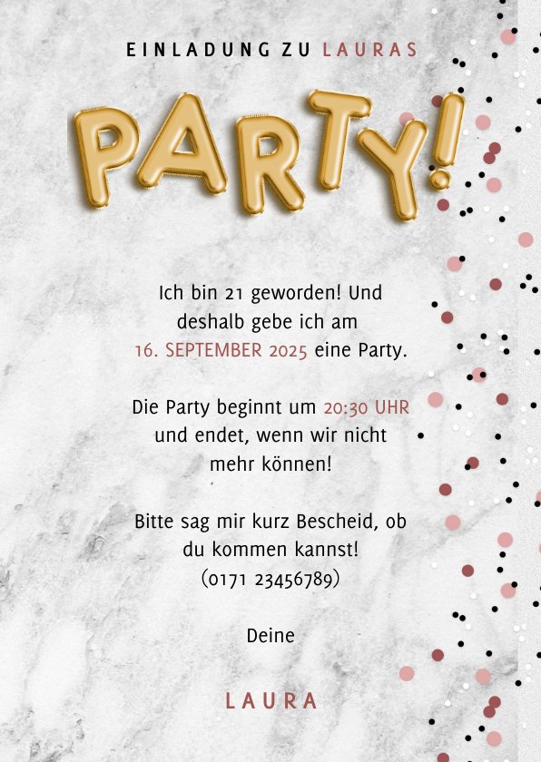 Einladung zur Party mit Fotocollage Send a Smile