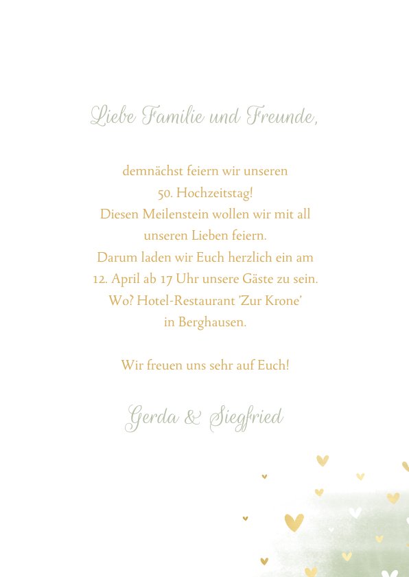 Einladungkarte zum Hochzeitstag mit Tauben Send a Smile